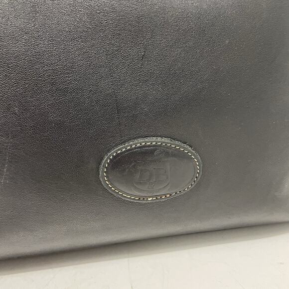 Vintage DOONEY & BOURKE Black Leather Bucket Tote Bag All Weather Purse Charm - Picture 3 of 10